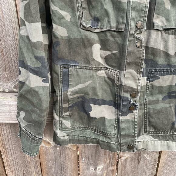 Abercrombie Camo Military Jacket Womens Patch Utility Casual Coat Green Small - Picture 4 of 14